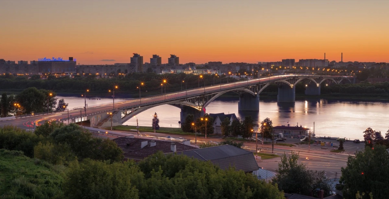 Огни ночного Нижнего Новгорода — Нижний Новгород