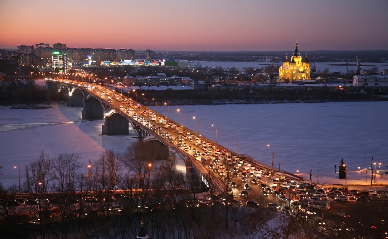 Огни ночного Нижнего Новгорода — Нижний Новгород